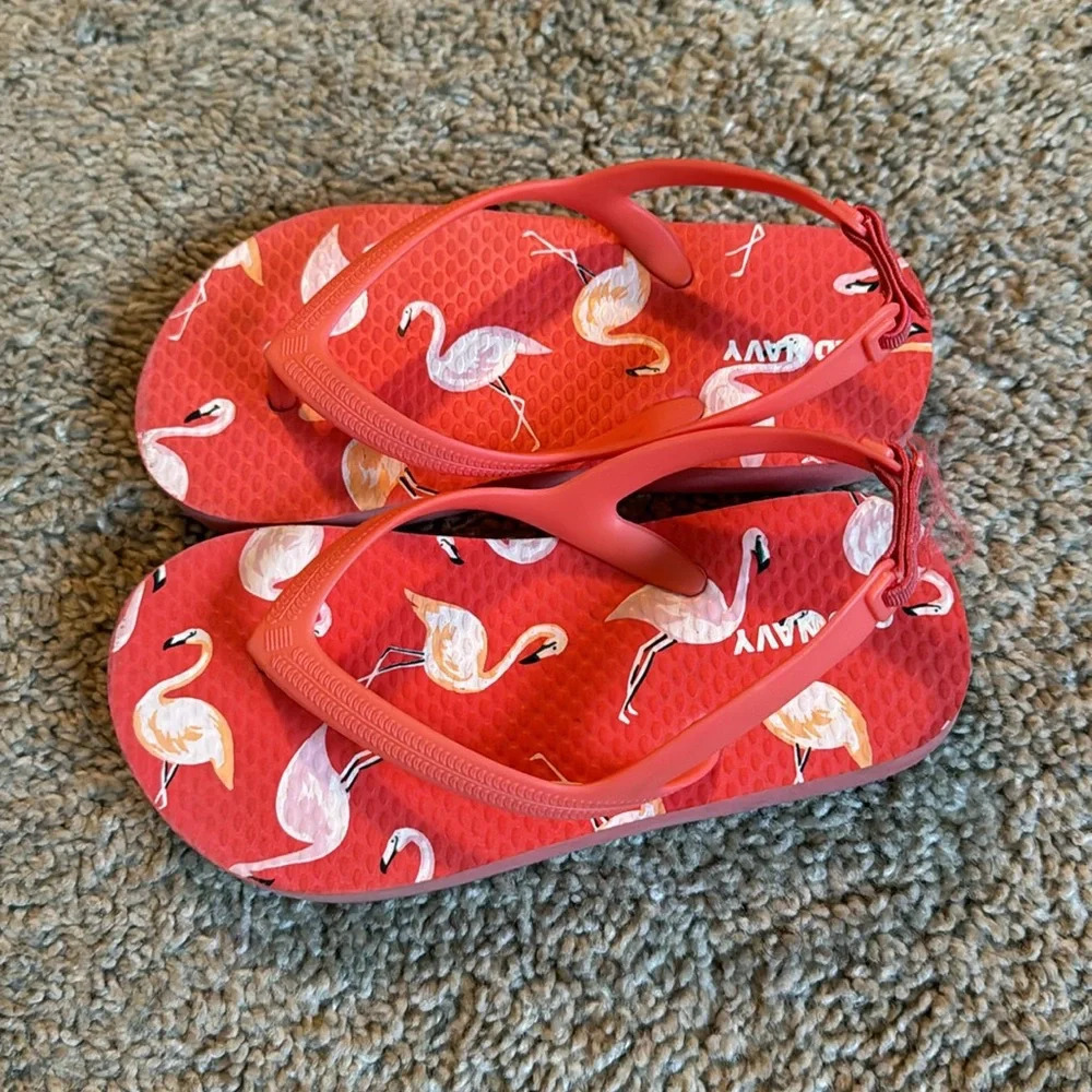 Flamingo 🦩 flip flops toddler size 9 - Picture 2 of 3